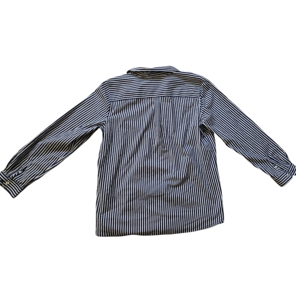 Talbots Ladies Shirt - Navy Blue and White‎ Sz L - Picture 3 of 3